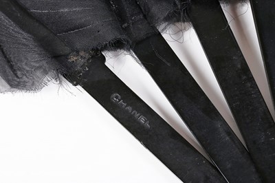 Lot 178 - A rare Duvelleroy for Chanel black organza fan,...