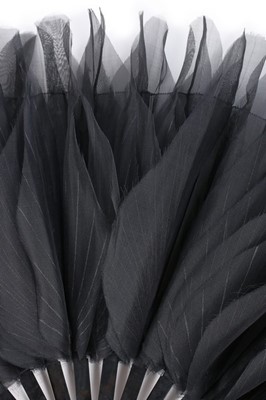 Lot 178 - A rare Duvelleroy for Chanel black organza fan,...