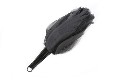 Lot 178 - A rare Duvelleroy for Chanel black organza fan,...