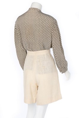 Lot 184 - A pair of Schiaparelli couture shorts,...