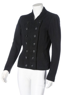 Lot 183 - A Schiaparelli couture black wool...