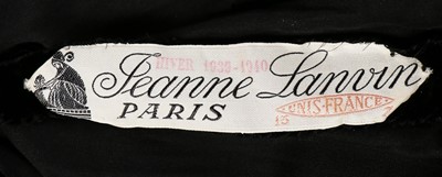 Lot 186 - A Jeanne Lanvin couture WWII period black...