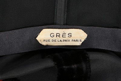 Lot 185 - A Madame Grès couture black velvet and chiffon...