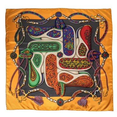 Lot 27 - Six Hermès printed silk scarves, 1970s-modern,...