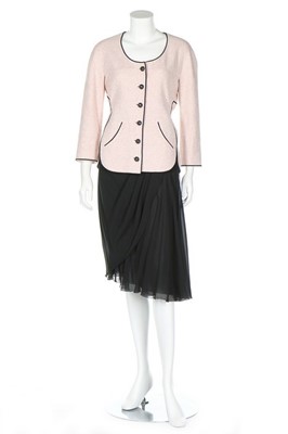 Lot 3 - A Chanel Boutique pink cotton jacket and...