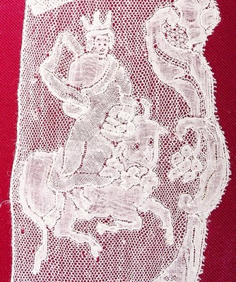 Lot 383 - A fine figurative Mechlin robings panel, circa...