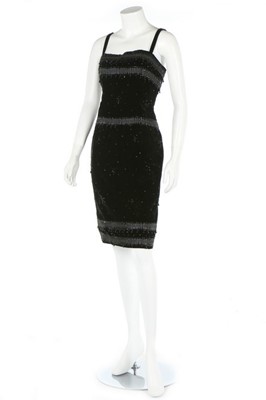 Lot 8 - A Jean Patou couture beaded black velvet...