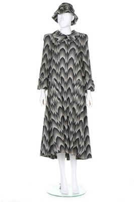 Lot 20 - A Biba tapestry weave jersey grey coat and hat,...
