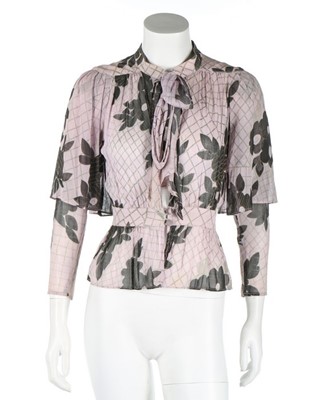 Lot 71 - Two Ossie Clark blouses and chiffon scarf,...