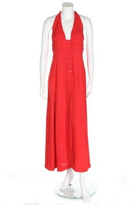 Lot 202 - An Ossie Clark for Radley red moss crêpe...