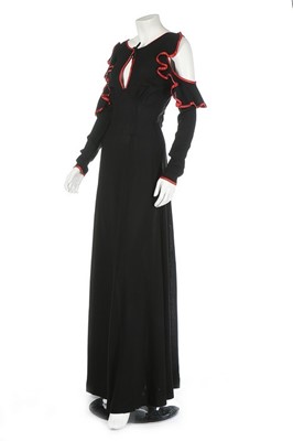 Lot 17 - An Ossie Clark for Radley black moss crepe...