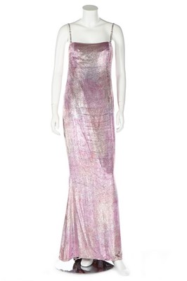 Lot 45 - An Escada pink lurex flecked velvet evening...