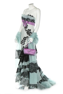 Lot 46 - A Christian Lacroix couture silk evening gown,...