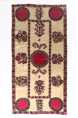 Lot 350 - An embroidered suzani, probably Tashkent,...