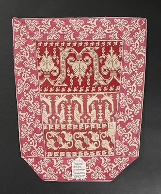 Lot 437 - A panel of joined bands of Assisi embroidery,...