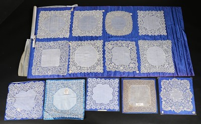 Lot 461 - Honiton bobbin lace handkerchiefs dating from...