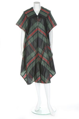Lot 153 - A Madame Grès tartan taffeta evening coat,...
