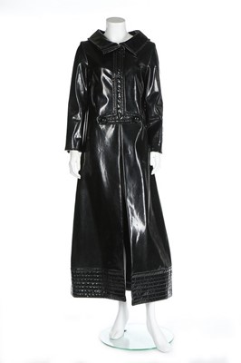Lot 173 - A Pierre Cardin futuristic black vinyl maxi...