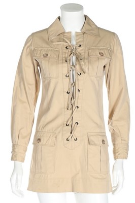 Lot 189 - An Yves Saint Laurent tan cotton gabardine...