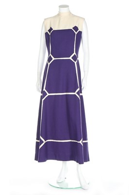 Lot 169 - A Jean Patou purple and ivory geometric...