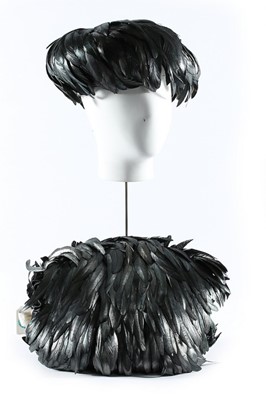 Lot 116 - Audrey Hepburn's Jacques Fath cockerel feather...