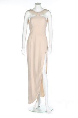 Lot 225 - A Thierry Mugler oyster crêpe evening gown,...