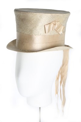 Lot 50 - An unusual white beaver top hat for a boy or a...