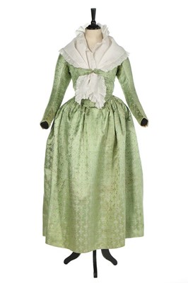 Lot 45 - A rare brocaded satin pregnancy robe, 1790s,...