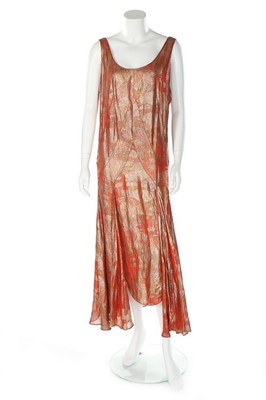 Lot 62 - A Callot Soeurs couture orange silk and...