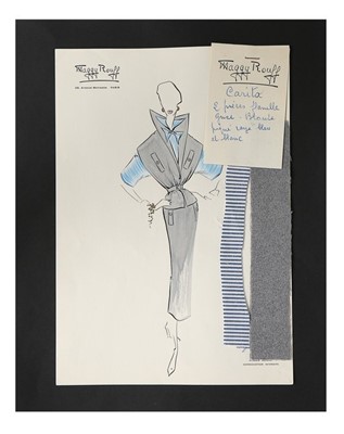 Lot 26 - Three Maggy Rouff watercolour sketches, circa...