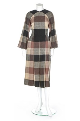 Lot 112 - A good Claire McCardell tartan wool day dress,...