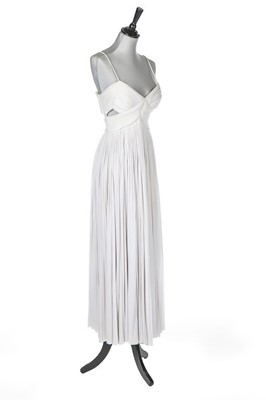 Lot 125 - A Madame Grès couture white draped jersey...