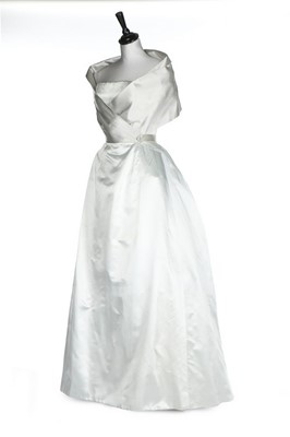 Lot 135 - A Jacques Heim ice-blue satin ball gown, mid...