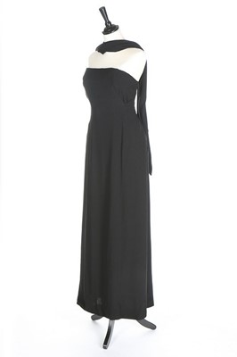 Lot 126 - A Jacques Griffe couture black silk crêpe...