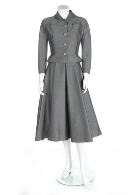 Lot 138 - A Jacques Heim grey wool day ensemble, circa...