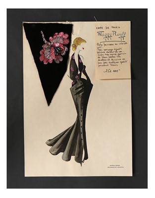 Lot 24 - A Maggy Rouff watercolour sketch for 'Cafe de...
