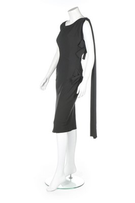 Lot 143 - A Balenciaga couture black moss crêpe dinner...