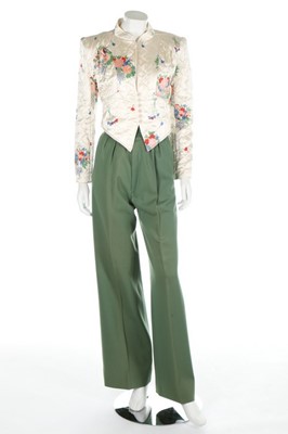 Lot 72 - An Ossie Clark/Celia Birtwell ivory quilted...