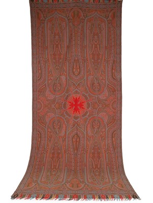 Lot 450 - A good woven wool long shawl, French, 1855-60,...