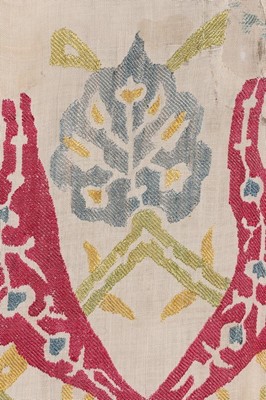 Lot 377 - An Ottoman embroidered quilt facing, (Yorgan...
