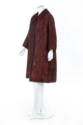 Lot 127 - A Christian Dior couture woven silk tent coat,...