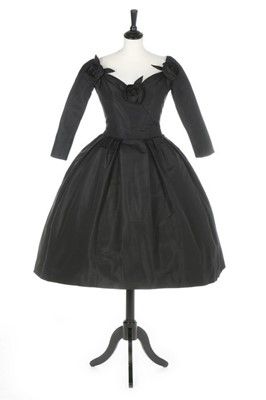 Lot 111 - A Christian Dior couture black faille cocktail...