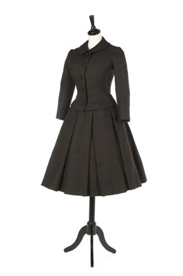 Lot 114 - A Christian Dior couture brown tweed day suit,...