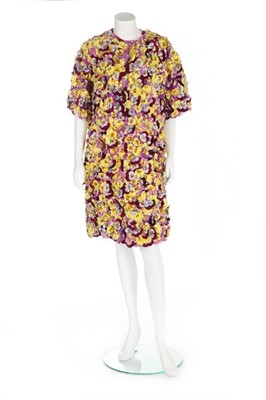 Lot 140 - A Neiman Marcus embossed velvet 'pansy' coat,...