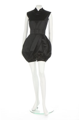 Lot 146 - A Rudi Gernreich black satin cocktail 'bloomer'...
