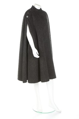 Lot 167 - A Madame Grs couture steel-grey mohair cape,...