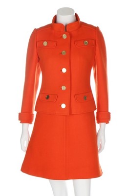 Lot 174 - An André Courrèges couture orange double-faced...