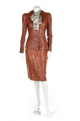 Lot 248 - A Bill Gibb leather ensemble, Autumn-Winter,...