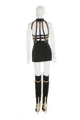 Lot 285 - A fine and rare Gianni Versace black silk...