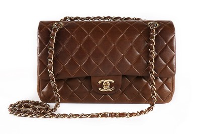 Lot 4 - A Chanel brown quilted leather 2.55 bag,...
